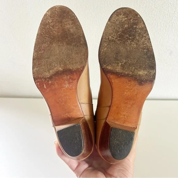 Vintage Gucci Cowboy Western Boots Interlocking GG Logo Tan Beige Size US 6.5 - Picture 12 of 13